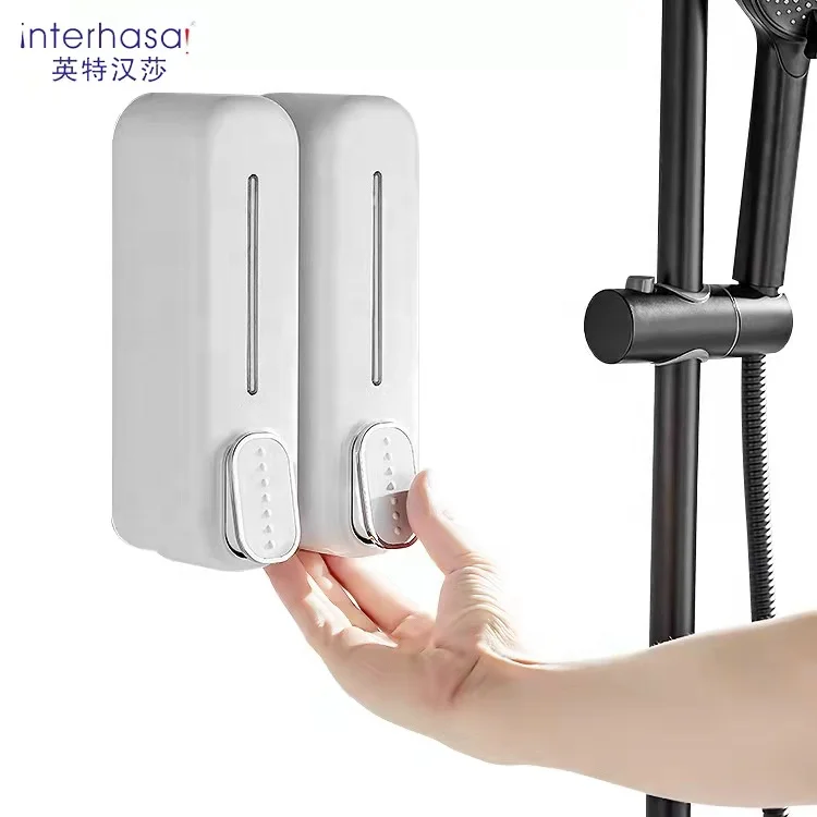 Ванная комната настенный тройной 3x350 мл Кондиционер для волос шампунь мытья рук Пластиковый черный 3 гель душа ручной дозатор мыла черного цвета