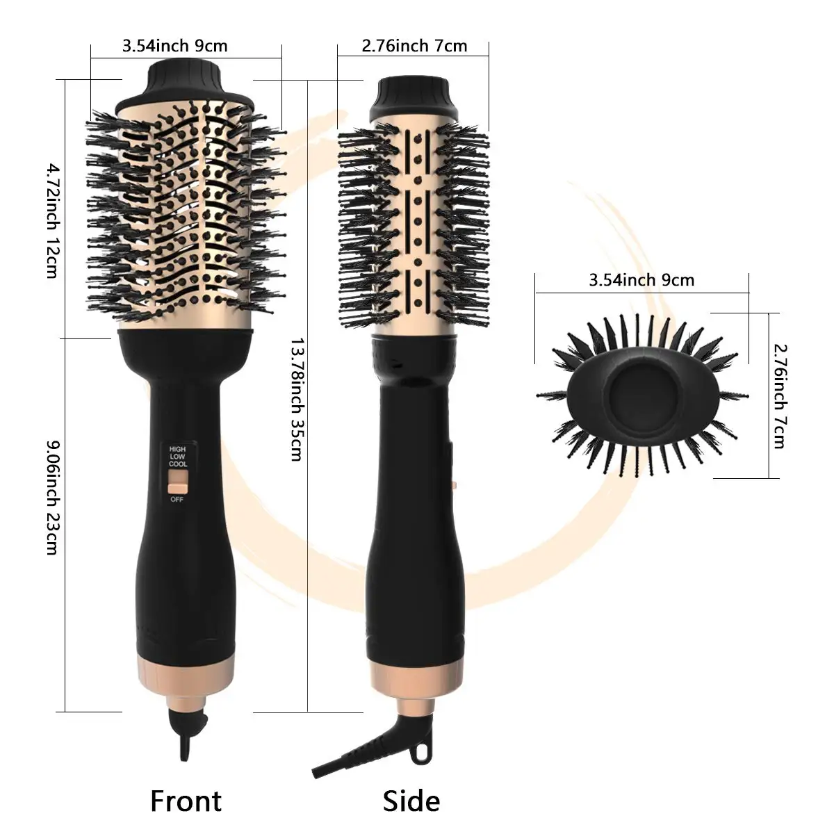 
1200W Electric Hot Air Brush One Step Hair Dryer Brush Hair Blower Comb 
