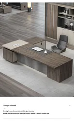 New design modern L shaped boss ceo manager desk executive wooden office table for office furniture