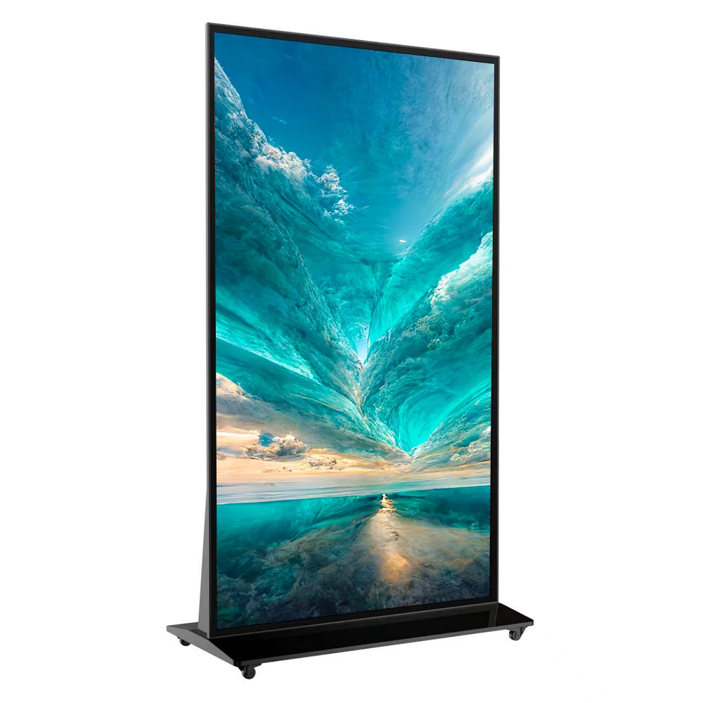 VISIGN Super Large digital screen display 65 75 86 inch freestanding 4K 500 700nits bright touch screen lcd display monitor
