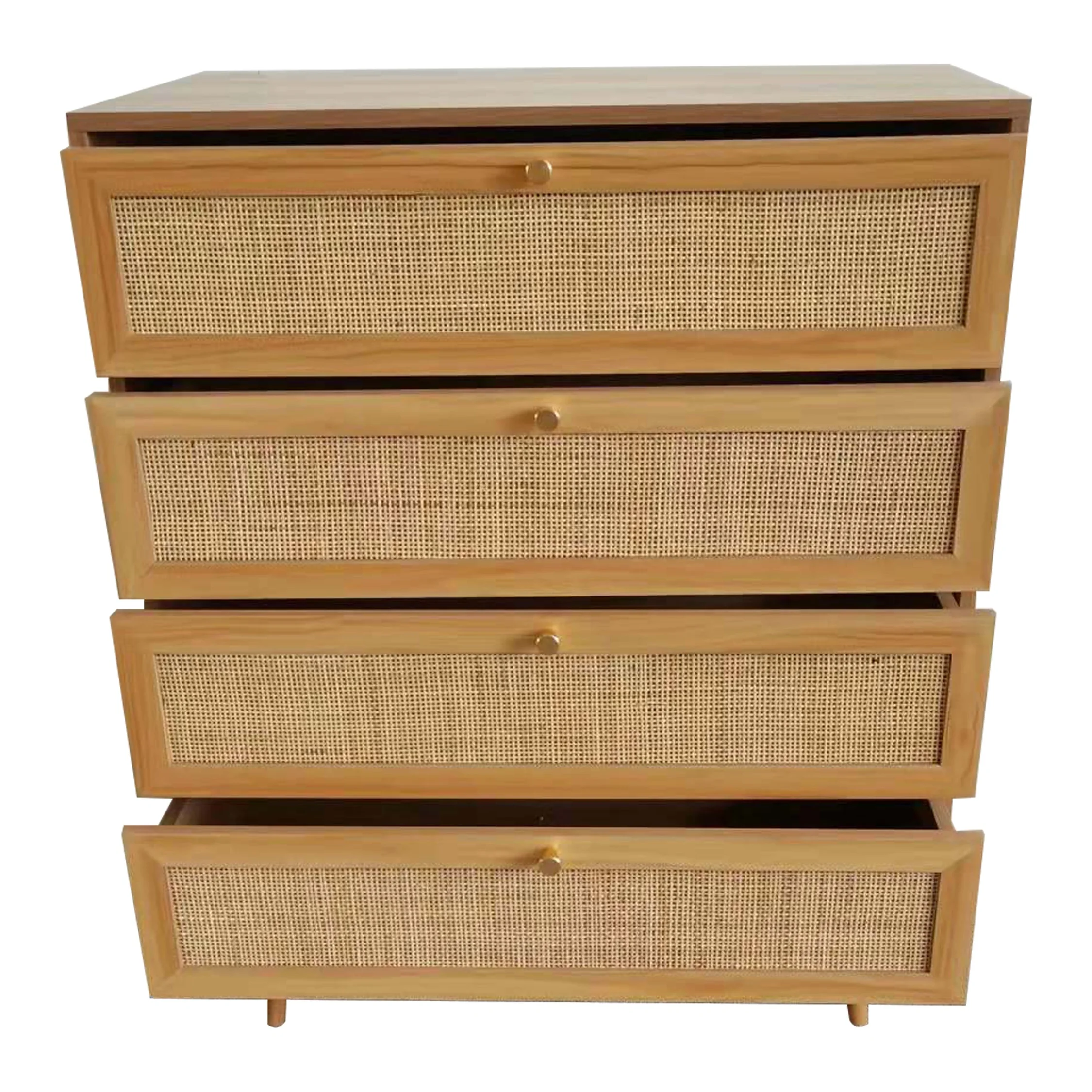 Rattan Three-Dimensional Movable Storage Cabinet Suitable For Living Room Study Solid Wood Foot Storage Four Door Lockers