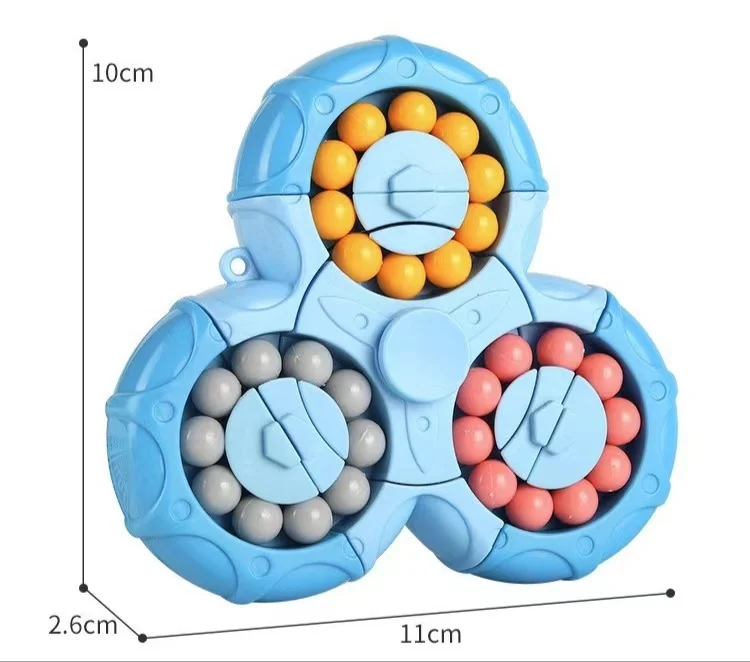Magic Bean Puzzle Toy, Rotating Magic Bean Fidget Toys 2-in-1, Magic Ball Brain Teaser STEM Game