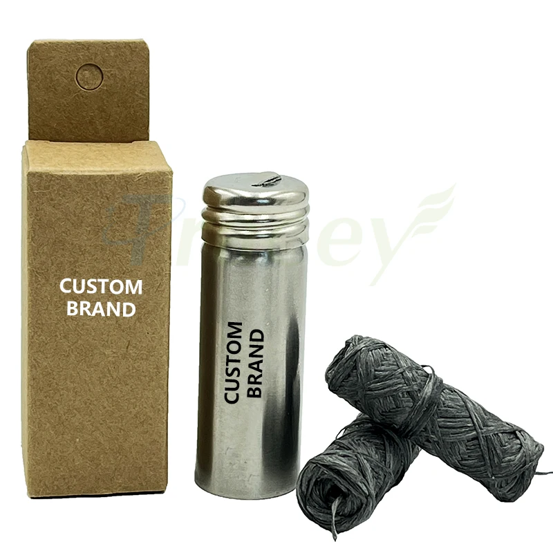 Biodegradable Dental Floss Bamboo Charcoal Infused Mint Dental Floss Pick with Glass Jar