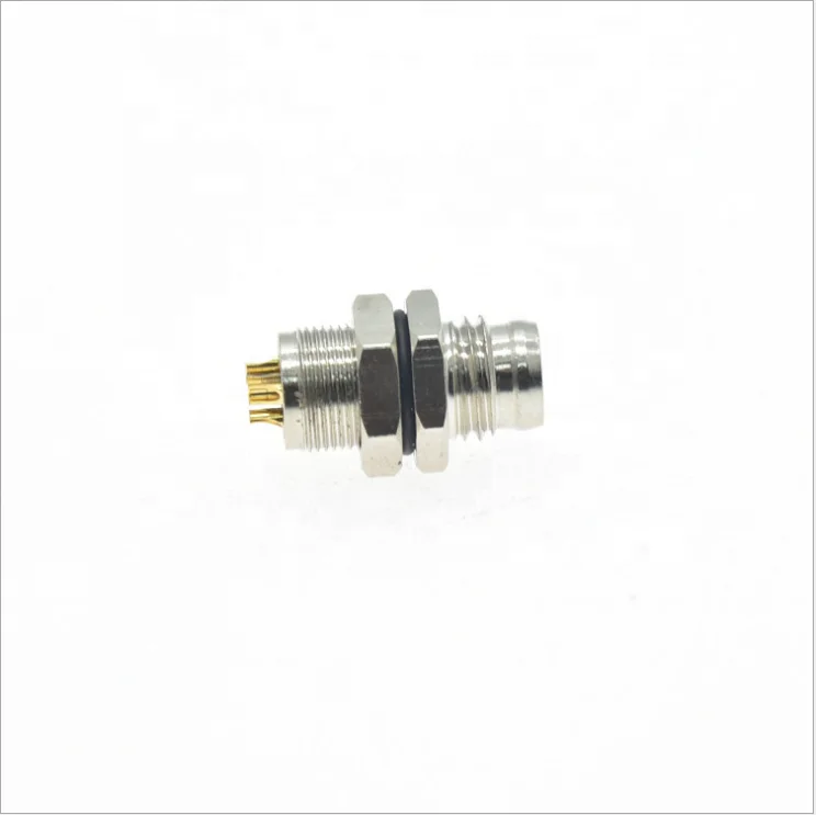 Waterproof M8 3 4 5 6 8 Pin Male Sensor Connector Front Panel Mount Straight Solder Type
