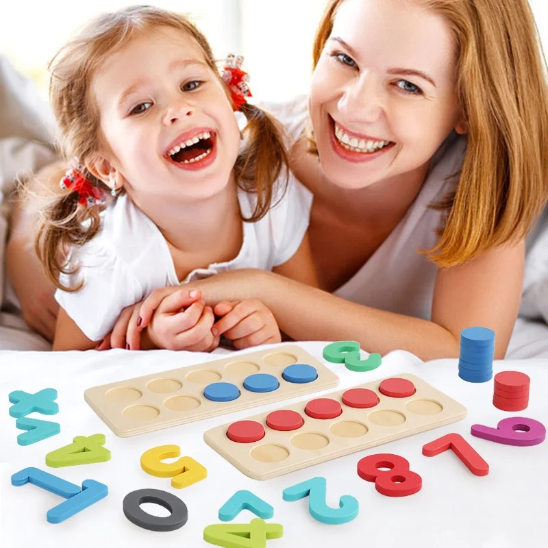 Number Counting Math Game Wooden Addition And Subtraction Set Children Early Educational Arithmetic Ten Frame Set Game
