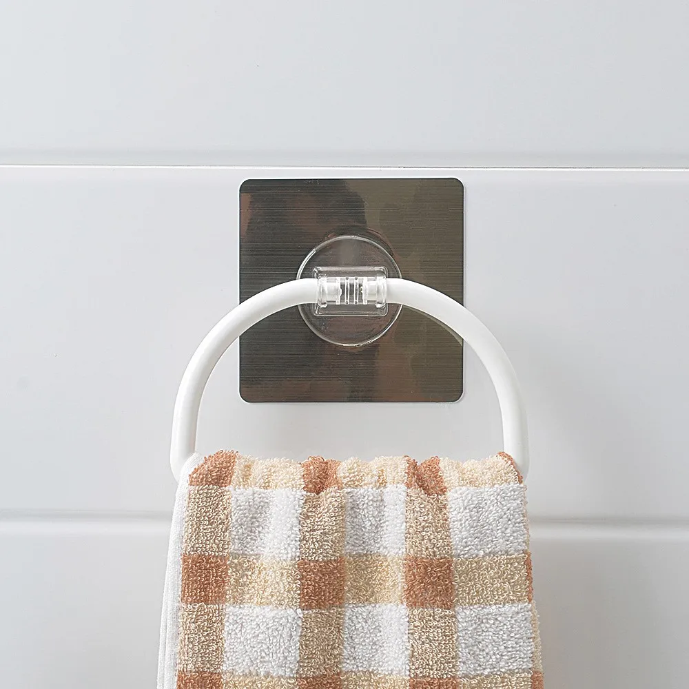 Simple Design Bathroom Accessories Set ABS suction cup plastic Towel Ring