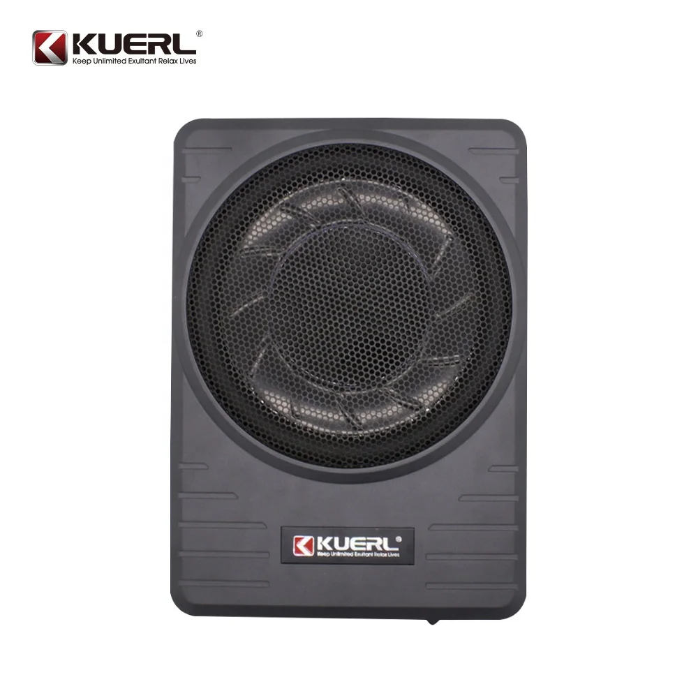 Kuerl hot sale 10 inch pure bass ultra-thin subwoofer 600W 12V active flat subwoofer for car