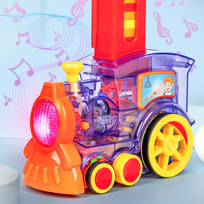 2023 New  electric car model Train   Stacking Toy Car Vehicle Model Toy building block sets  For kids Domino set