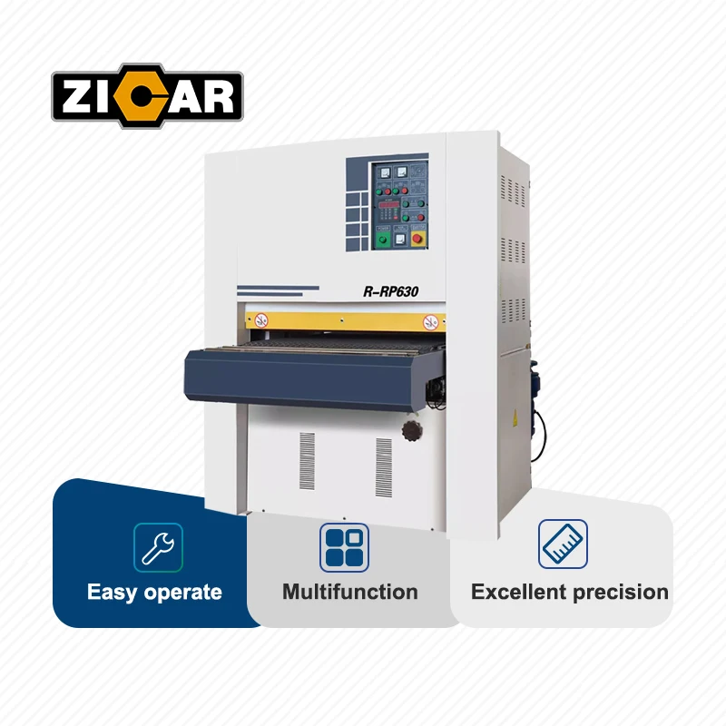 ZICAR furniture cabinet door wood sanding machine for woodworking plywood industrial horizontal wide belt sander polishing