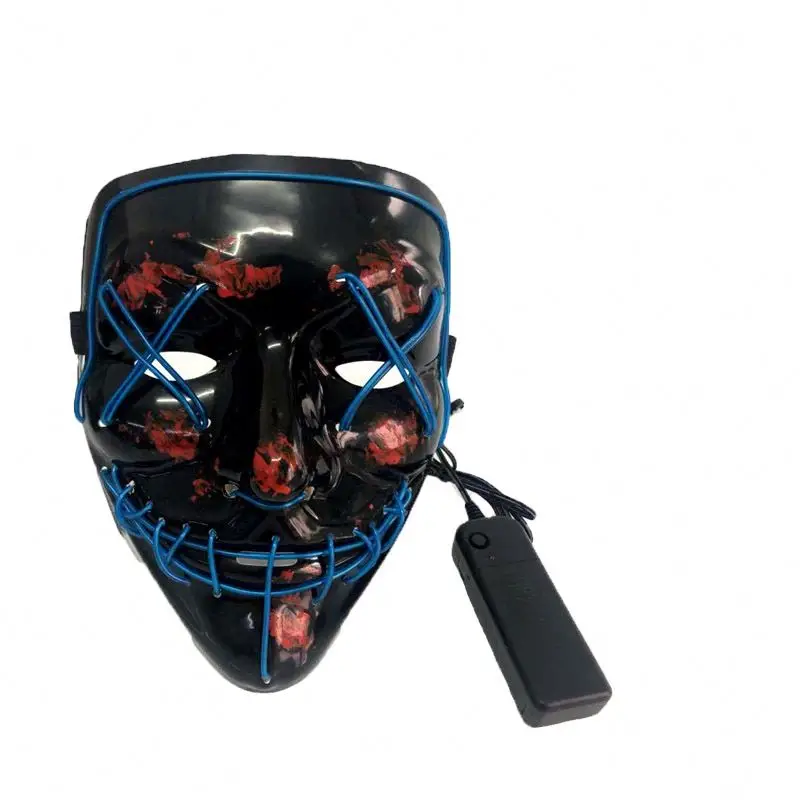 
Halloween decoration light up DJ party neon glowing el wire rave LED party mask 