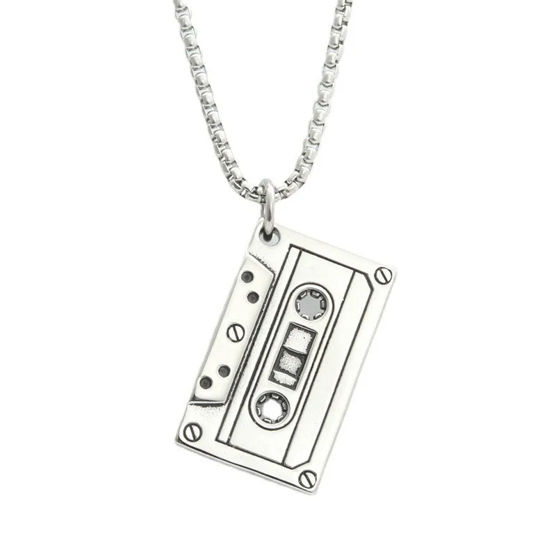 Punk Retro Fashion Men and Women Radio Tape Pendant Personalized Recorder Necklace Unique Jewelry Gift Wholesale