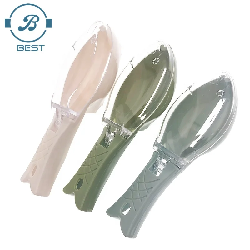 2020 Amazon Hot New Fish Skin Brush Scraping Fishing Scale Graters Fast Remove Fish Knife Cleaning Peeler Scaler Scraper