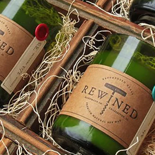 Hot Sale Wine Bottle Candle Soy Wax Scented