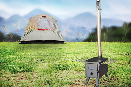 Portable Tent Stove Outdoor Hiking Wooden Burned Quick Release Backpacking Titanium Tent Stove Camping Hiking Tools