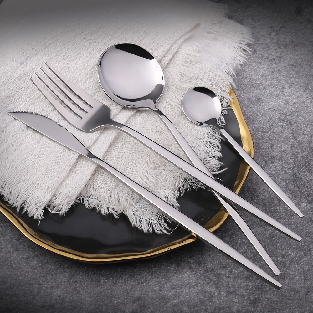 
stainless steel spoon custom wedding souvenir gift cutlery set fork and spoon 4pcs gift set 