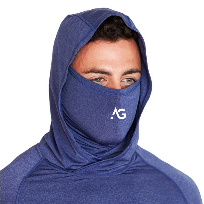 
Customize Gym Pullover Masked T Shirt Mens Long Sleeve Fitness Maskes Hooded Sweatshirt 