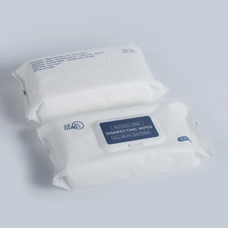 80pcs alcohol free kill 99.9% bacteria cleaning wipes OEM wet wipes