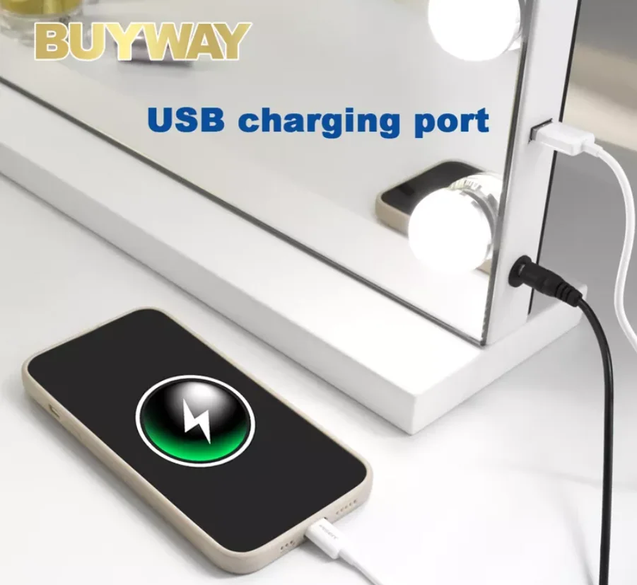 T Smart Mirror Light Hollywood LED Vanity Illuminated Table Makeup Mirror With Bulbs