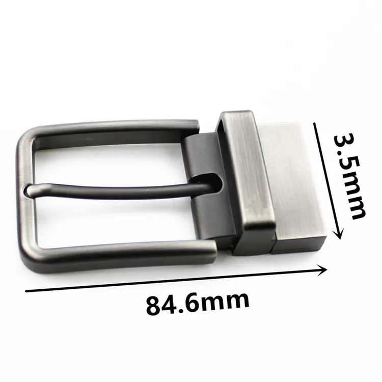 Factory Supply Custom Rotated Buckle Laser LOGO Finish Reversible Zinc Alloy Pin Buckles For Leather Belts