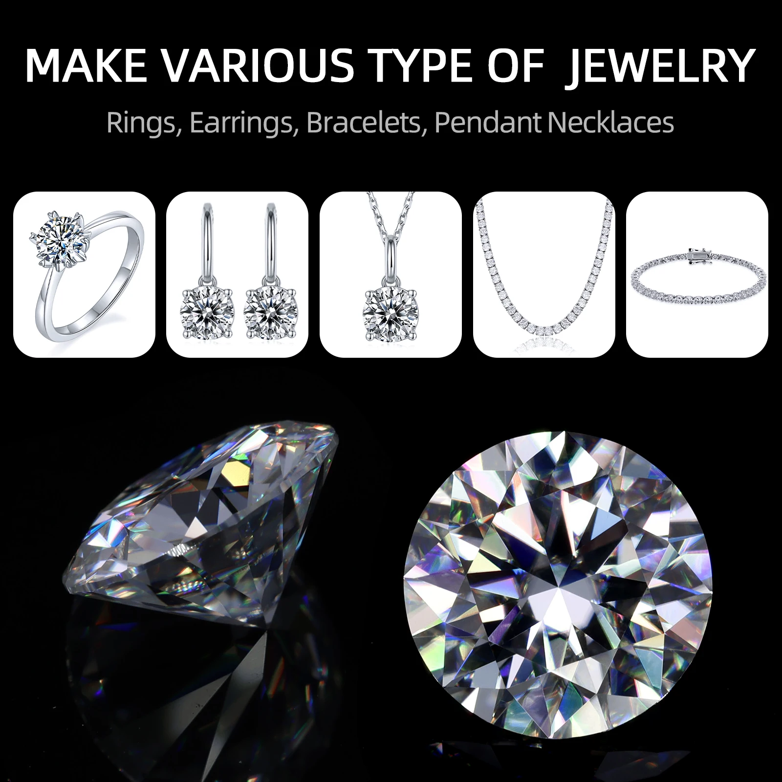 Hailer Wholesale Mossanite Special Cut GRA Top D White Round Moissanite Diamond