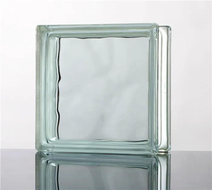 80mm thickness wave design large glass block for building wall tiles
