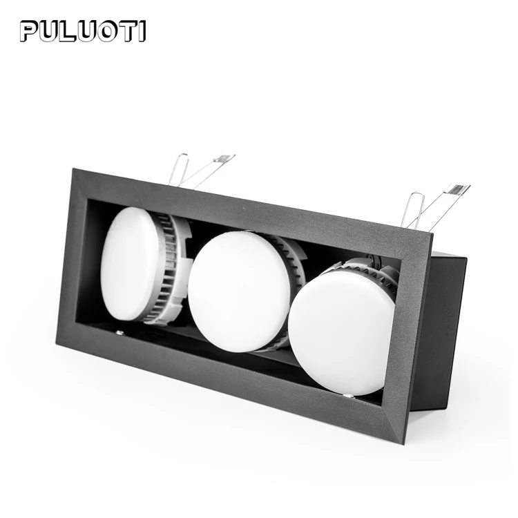 Лидер продаж Puluoti, алюминиевый светодиодный светильник черного цвета с тремя головками, 15 Вт, 21 Вт, 27 Вт, Бесплатная разборка (1600081332979)