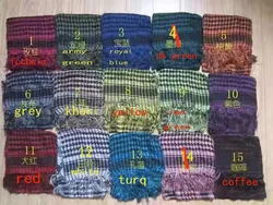 Hot sold arab african jacquard polyester tassels scarf Afghan desert shemagh houndstooth checked square men wrap