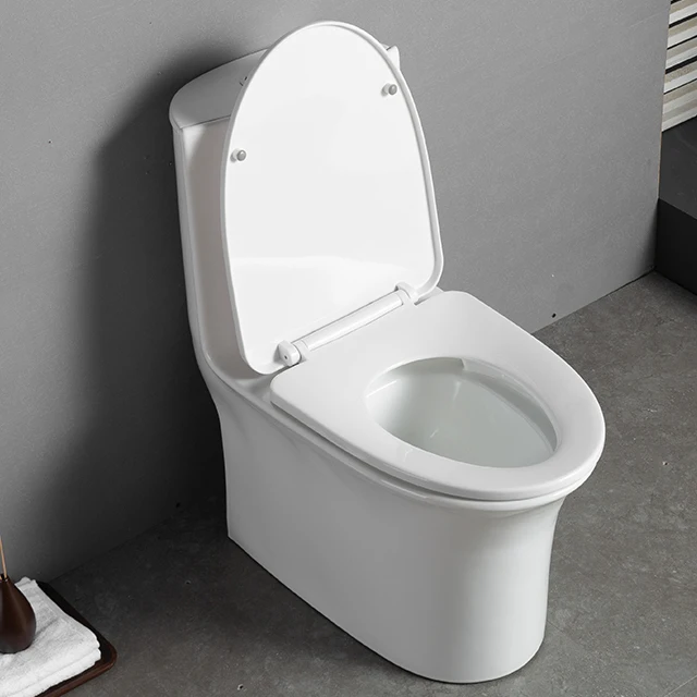 Fashionable Badkamer PP Cover Sitting Pan Closestool One Piece Bathroom Ceramic Toilets