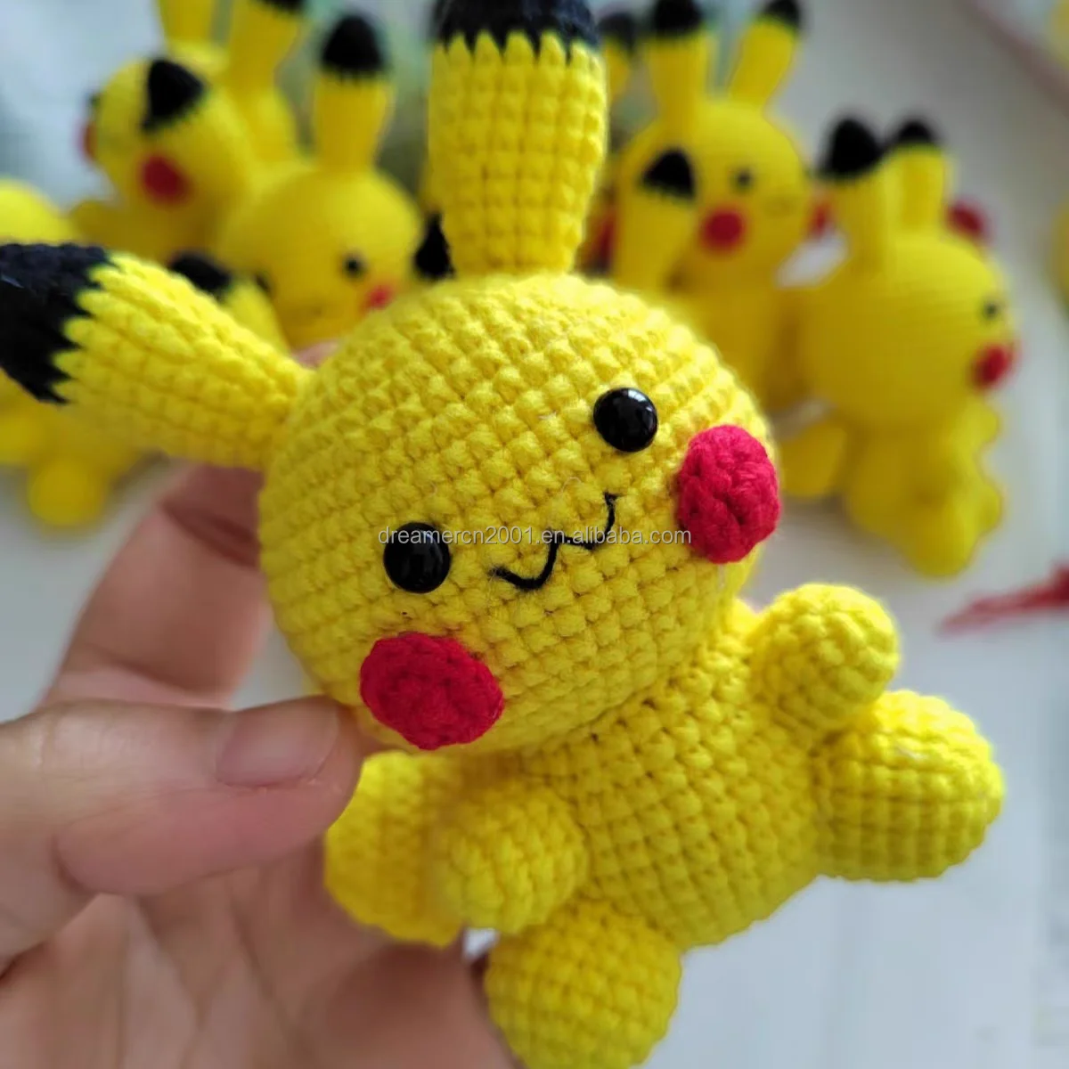 100% handmade Crochet Pikachu Toys Knitted Plant Fruit Vegetable Flower Animal Cartoon Plush Toys Thread Hook Doll Pendant