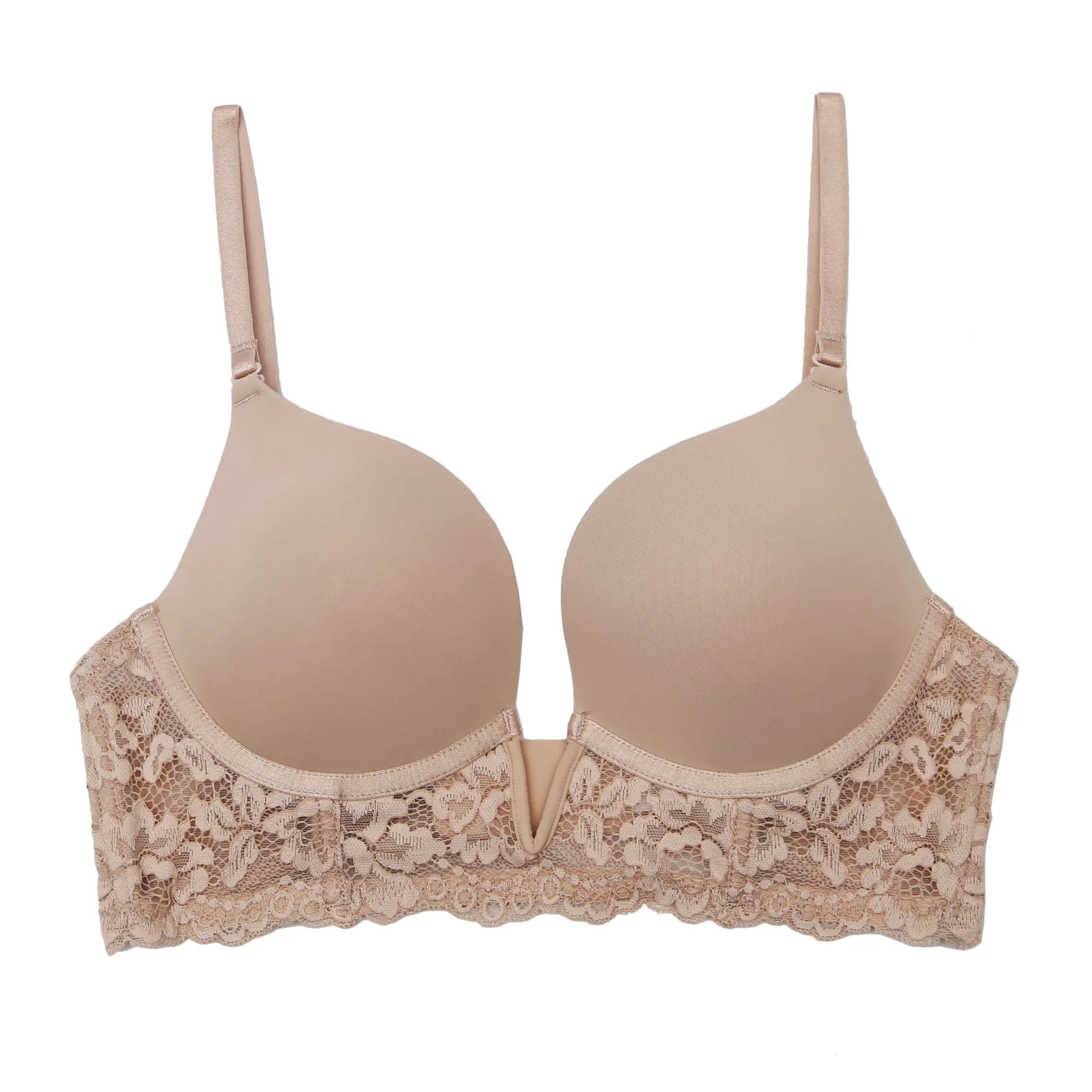 New fashion sexy bra embroidery push up bras deep v soft seamless lace underwear women