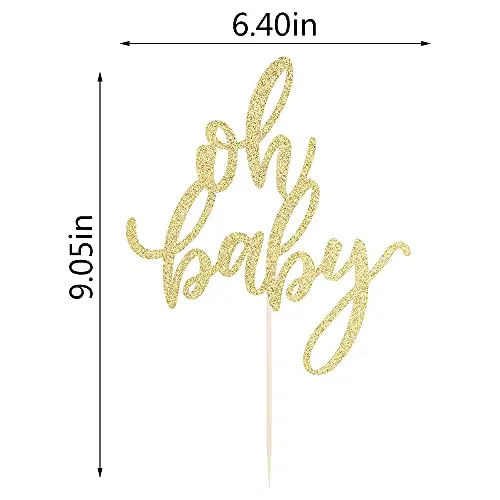 Glitter Oh Baby Cake Topper Cake Decoration Items Cake Decoration Accessories for Gender Reveal Party Supplies Baby Shower Decor