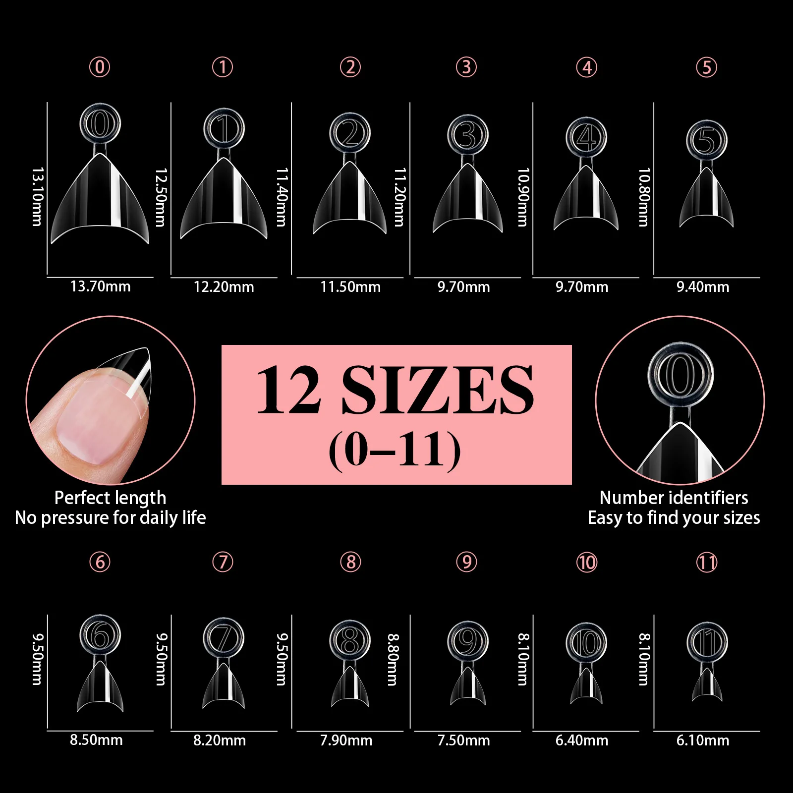 New 600pcs Nail Art Tips Nail Ultra Short Scratch Free Frosted Finger Extensions Artificial Nail Tips Set