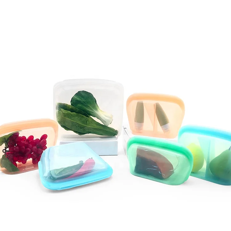 LFGB Multifarious Silicone Food Storage Bag Kitchen Platinum Food-Grade Silicone Reusable Bag