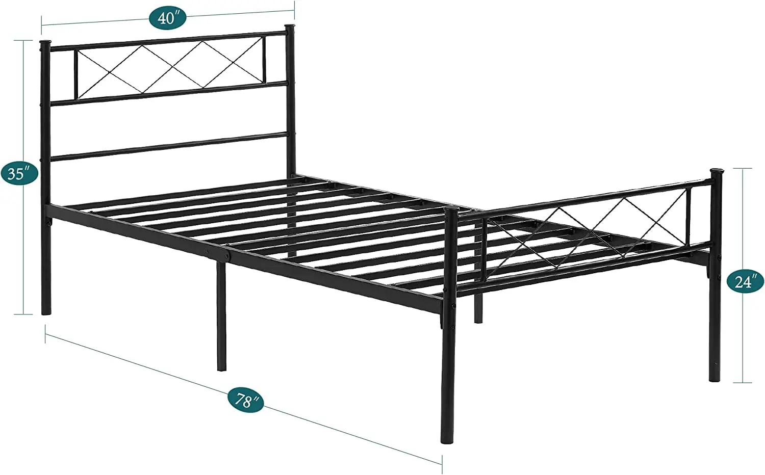 Queen Twin Full Double Size Steel Metal Platform Base Folding Bed Frame Mattress Foundation Portable Camas