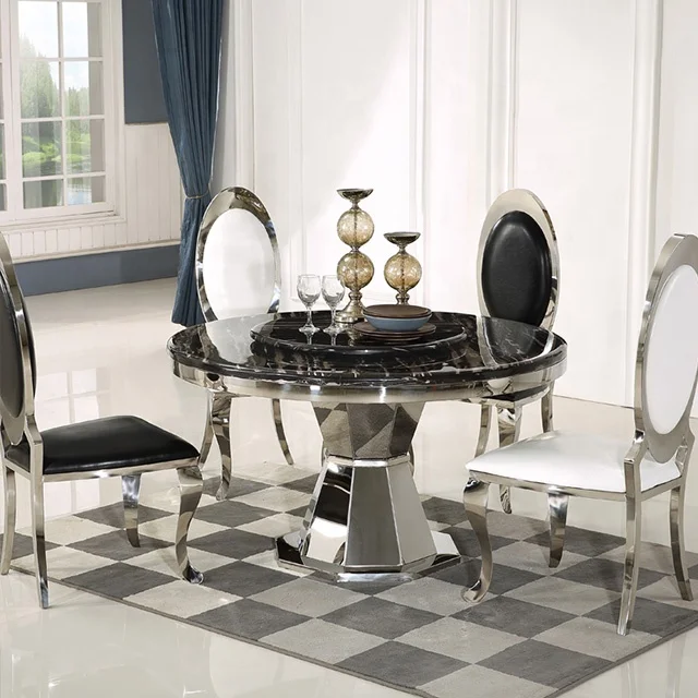 Philippines Furniture Modern Stainless Steel Dining Table For Chairs For Dining Room
