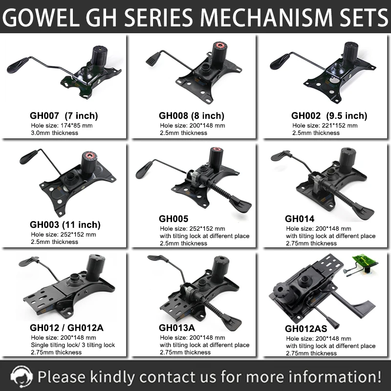 GH014 chair kit parts gas lift height adjustable tilt lock swivel lift office chair mechanism