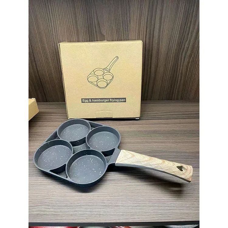 Hot Selling Square 4 holes Spanish Nonstick Egg Frying Pan Four-hole Flat-bottomed Omelette Pan