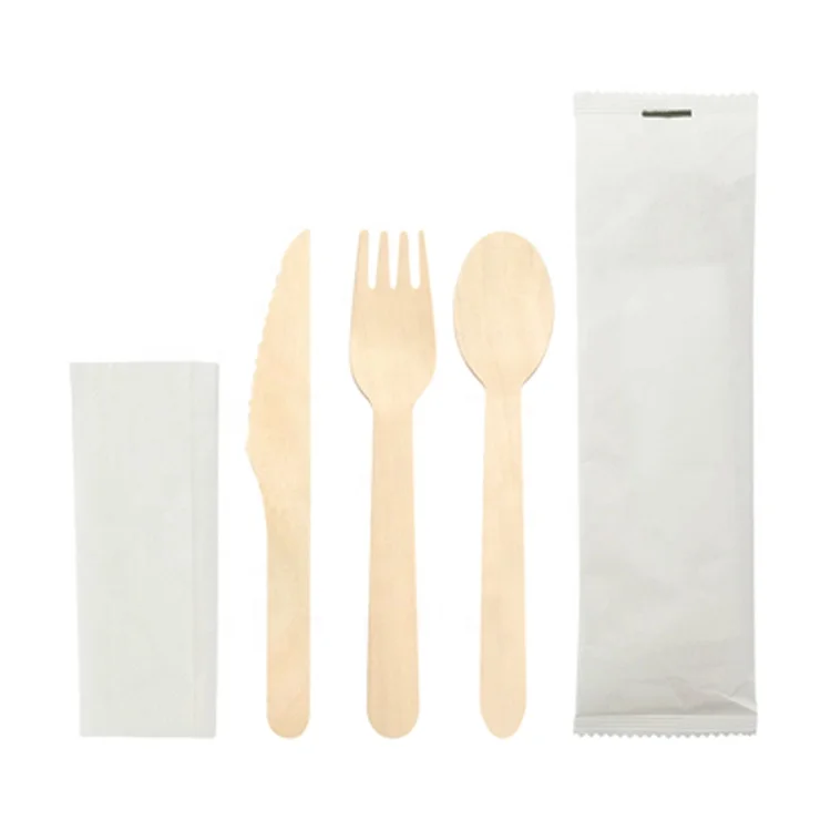 
China wood factory bulk production small package wood cutlery 