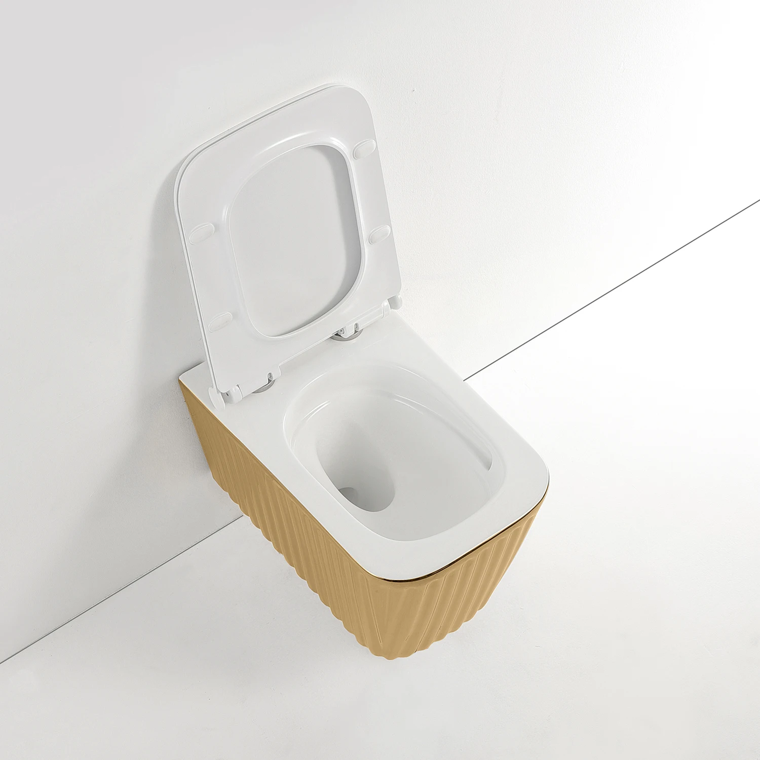 Сантехника золотого цвета для ванной комнаты керамический туалет золотой настенный унитаз