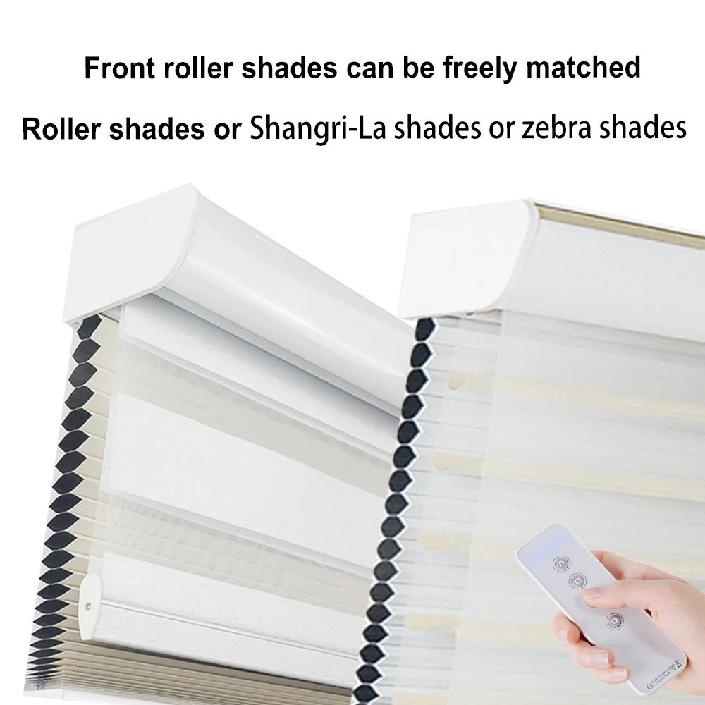 Custom Day Night Living Room Electric Remote Control Blackout Motorised Double Dual Roller Shades Blinds