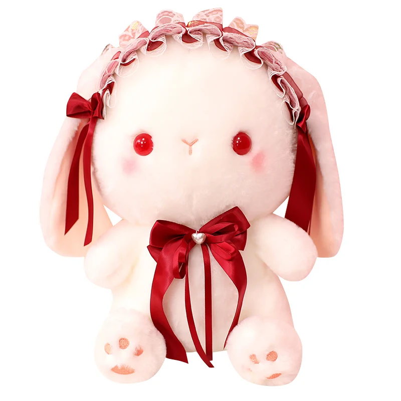 custom Rabbit Plush Toy Bed Pillow Doll Girl Puppet Doll White Gift for Baby Fashion Doll