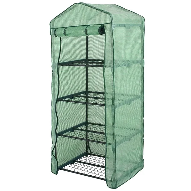 4 Tier Mini Portable Greenhouse Rack Stand Garden Green House Waterproof Outdoor Indoor Tent Grow Seeds & Seedlings
