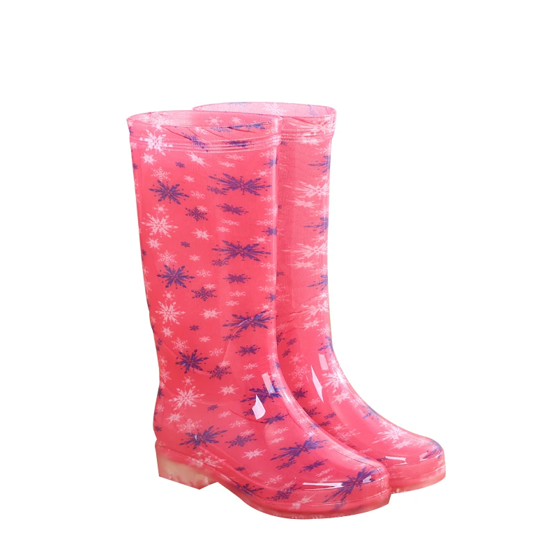 ladies fashion pvc over the knee high rain transparent wellies boots for women hunting waterproof rain boots