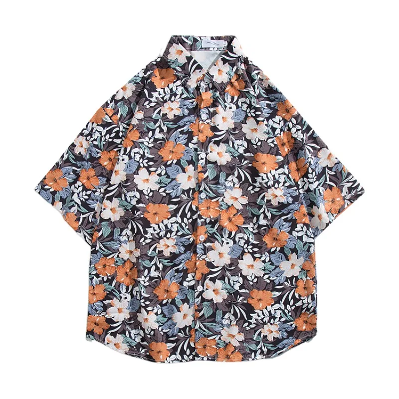 China Manufactory Summer Custom Bowling Shirt Cotton Printed Beach Hawaiian Shirts Suppliers