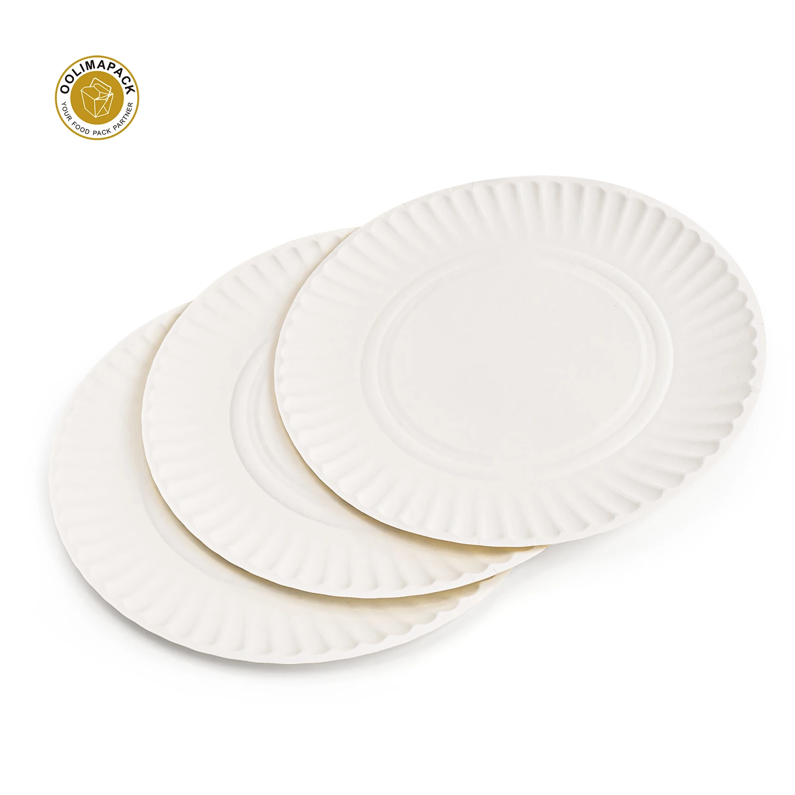 OOLIMAPACK Eco Friendly Retail Shrinking Package Biodegradable Disposable Paper Plates