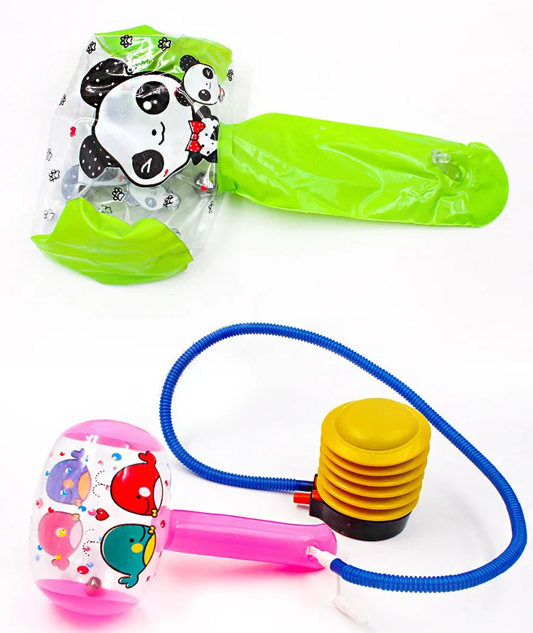 New Hot Cute Cartoon Inflatable Toys Hammer Air Hammer With Bell Kids Children Blow Up Noise Maker Toys