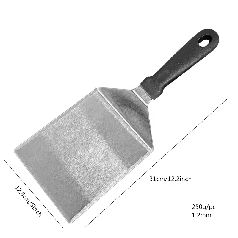 New Product Ideas 2024 Commercial Stainless Steel Metal Griddle Hamburger Turner Scraper Pancake Flipper