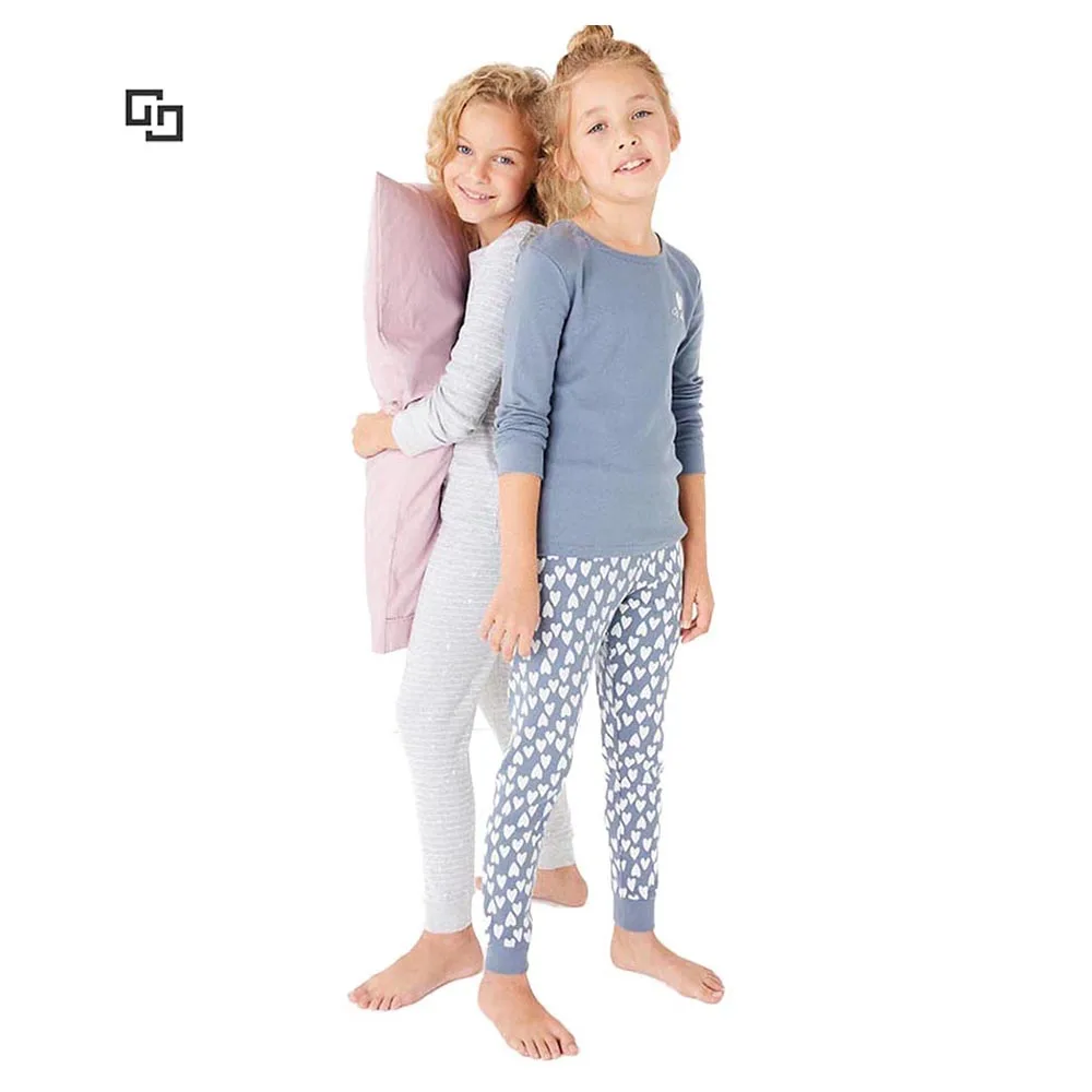 
OEM Service Girls Sleepwear Pajamas Breathable Printed Spring 100% Cotton Girls Sleepwear Tee Leggings Kids Pajama Set 
