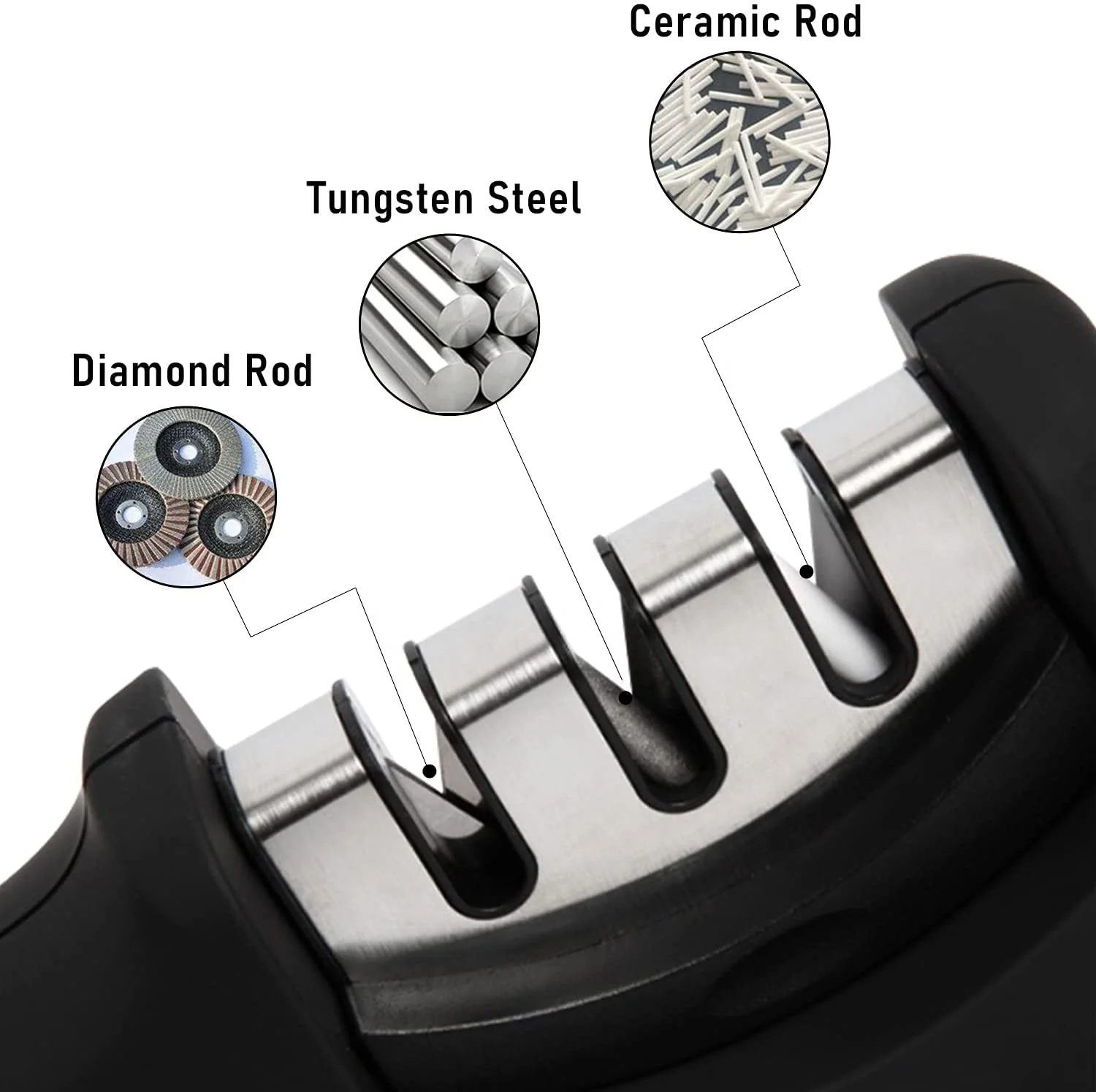 Amazon 4 в 1 кухонный нож Аксессуары ручной нож инструмент для заточки Профессиональный 3 этап точилка для ножей