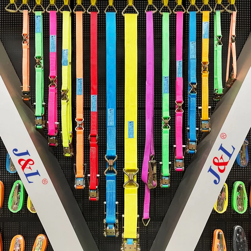 JULI Ratchet Tie Down 2.5T 50mm Polyester ISO Customized for Safe Heavy Load Towing and Lifting Cargo Lashing Strap